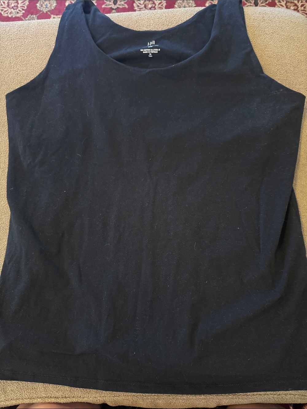 J. Jill Perfect Shelf Bra Tank Top Black Size XL Tall (TD)